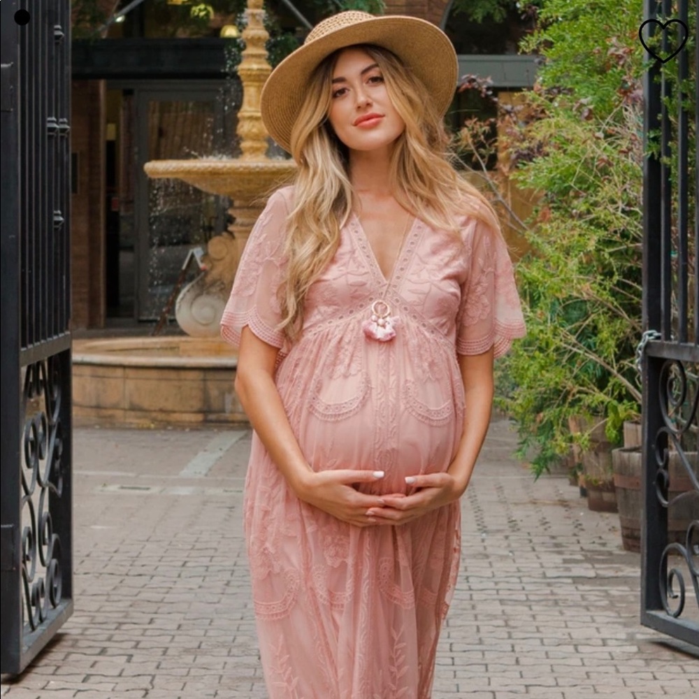 Pink Blush Maternity maxi dress light pink XL